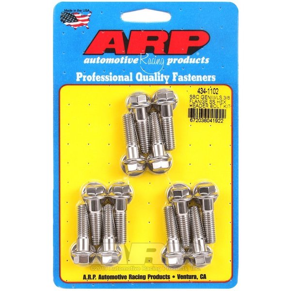 Arp SBC/GENIII LS 3/8 FLANGE SS HEX HEADER BOLT KIT 434-1102